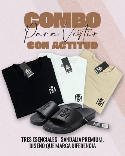 Combo Monastery 3 Camisetas Y 1 Sandalia